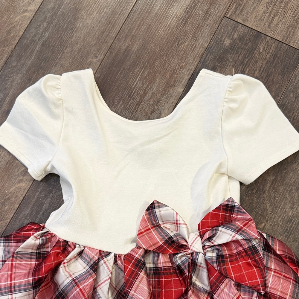H&M Cream Top with Red Plaid Skirt Kids Dress - Picture 3 of 10